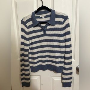 American Eagle Blue and White Striped Sweater